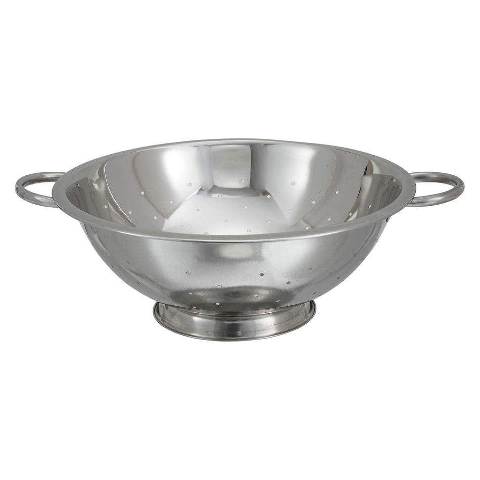 Winco COD-14 14 Quart Stainless Steel Colander Round 16-1/2 Inch Diameter