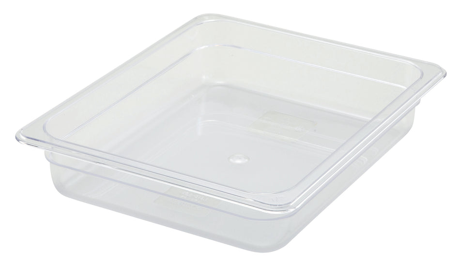 Winco SP7202 12-3/4 Inch Clear Polycarbonate Food Pan Dishwasher Safe