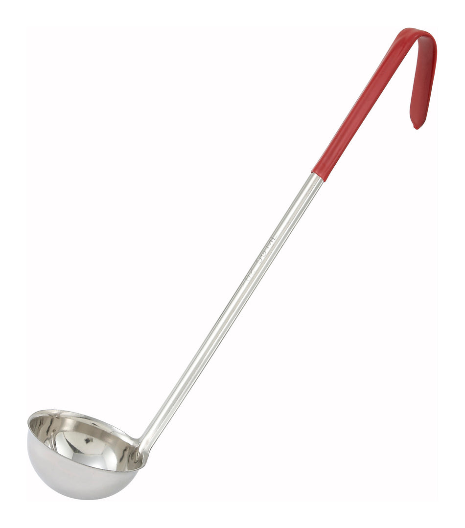 Winco LDC-2 2 Oz Color-Coded Ladle Stainless Steel Red with Handle
