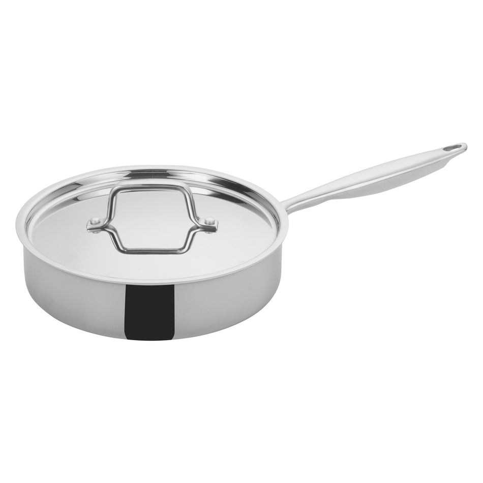 Winco TGET-3 3 Quart Induction Ready Sauté Pan with Cover Stainless Steel