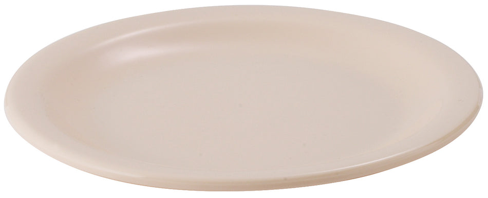 Winco MMPR-6 6-3/8 Inch Diameter Tan Round Plate Melamine Dishwasher Safe