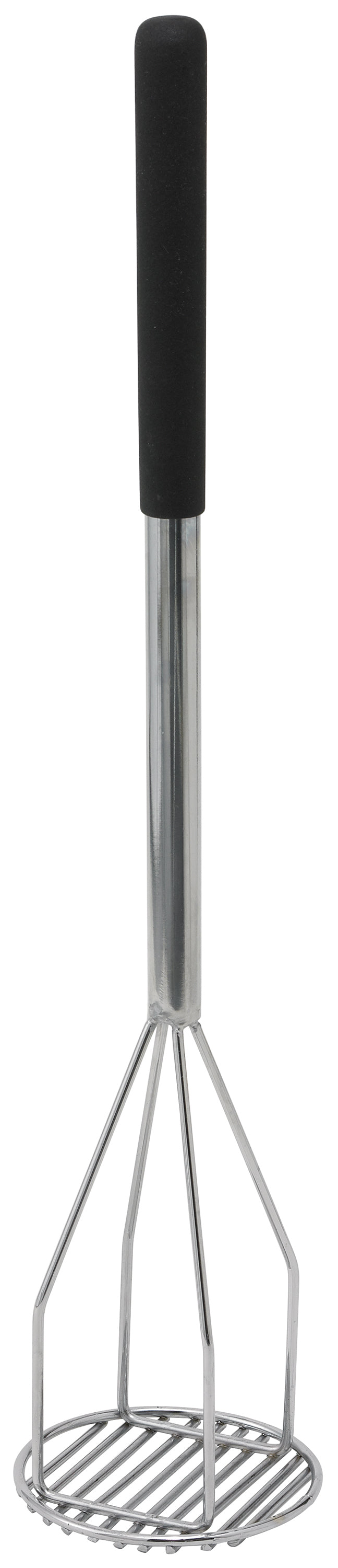 Winco PTMP-24R 5 Inch Diameter Round Potato Masher Nickel Plated Chrome Handle