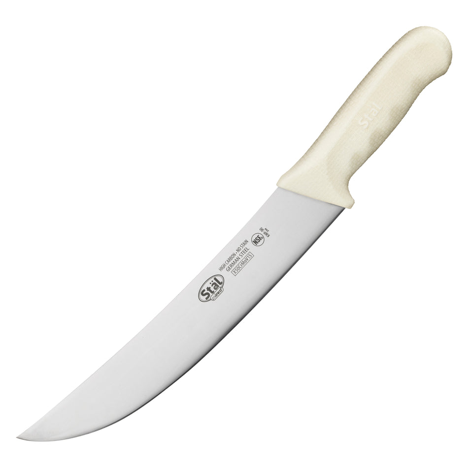 Winco KWP-90 9-1/2 Inch Blade White Polypropylene Handle Cimeter Knife