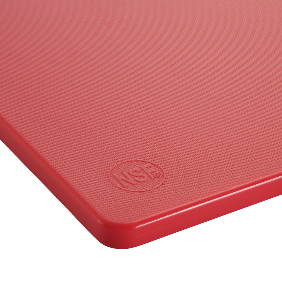 Winco CBRD-1218 12 Inch Polypropylene Cutting Board Red NSF BPA Free