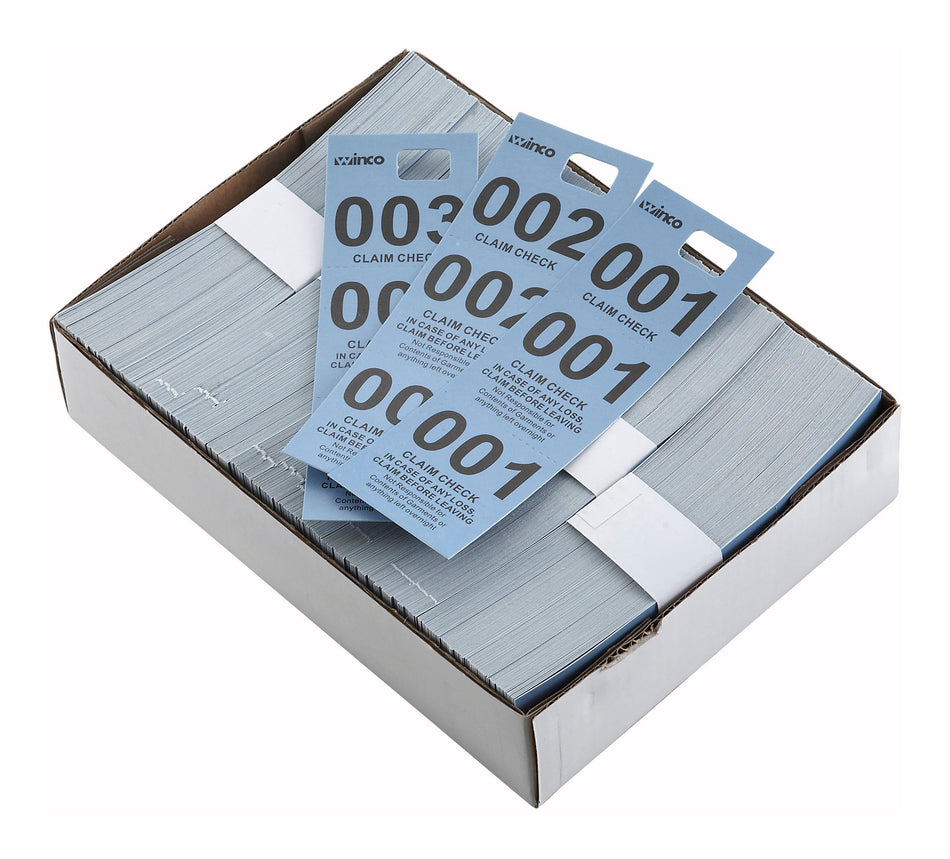 Winco CCK-5BL Coat Check Tag Blue 500 Pieces for Events and Venues