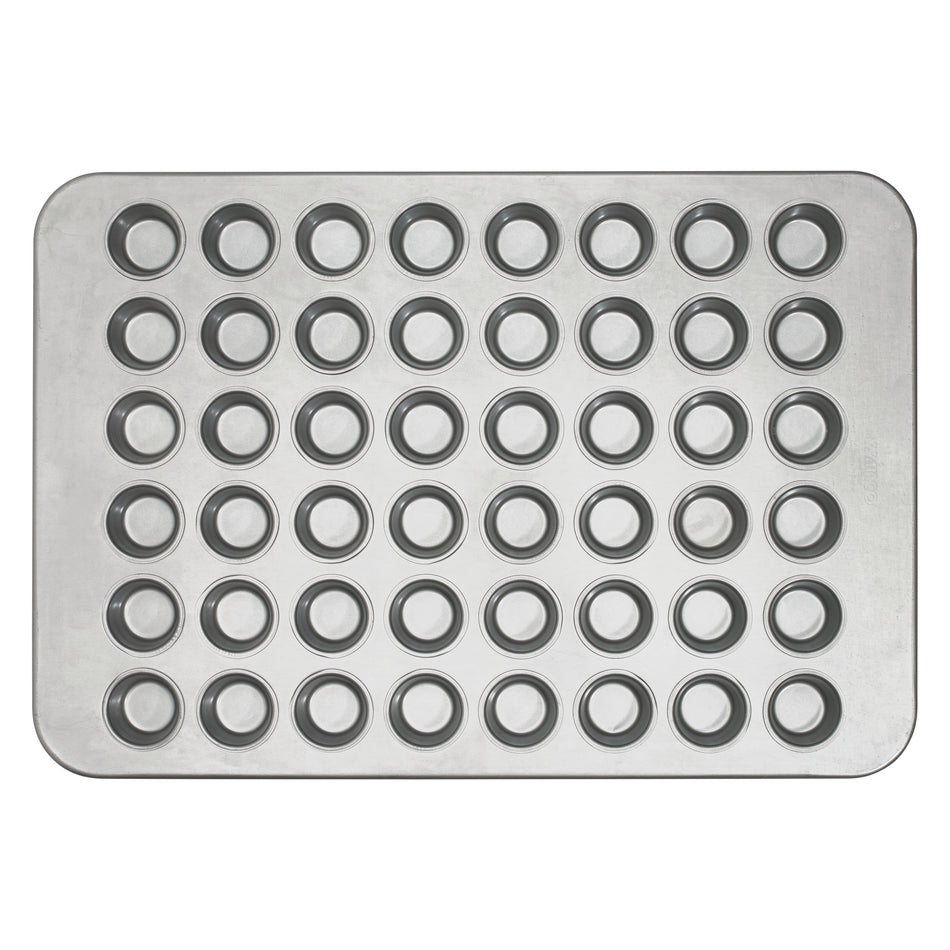 Winco HMF-48T 25 Inch Mini Muffin Pan 48 Cavities Aluminized Steel with Wire Rim