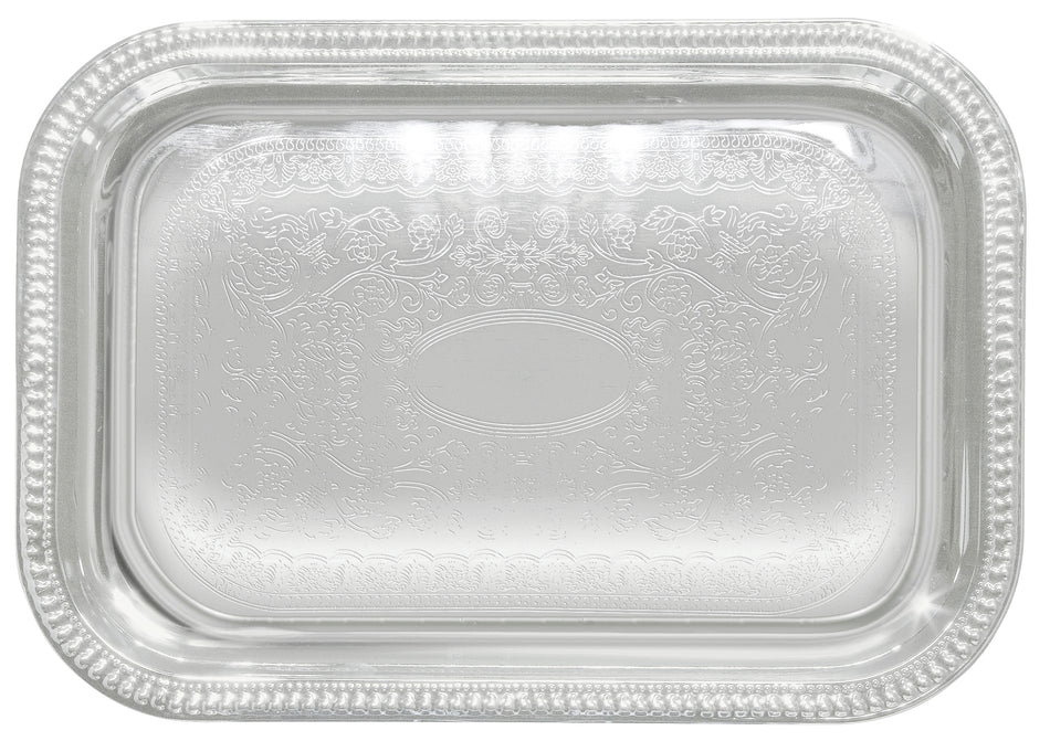 Winco CMT-1812 18 Inch Chrome Plated Serving Tray with Gadroon Edge