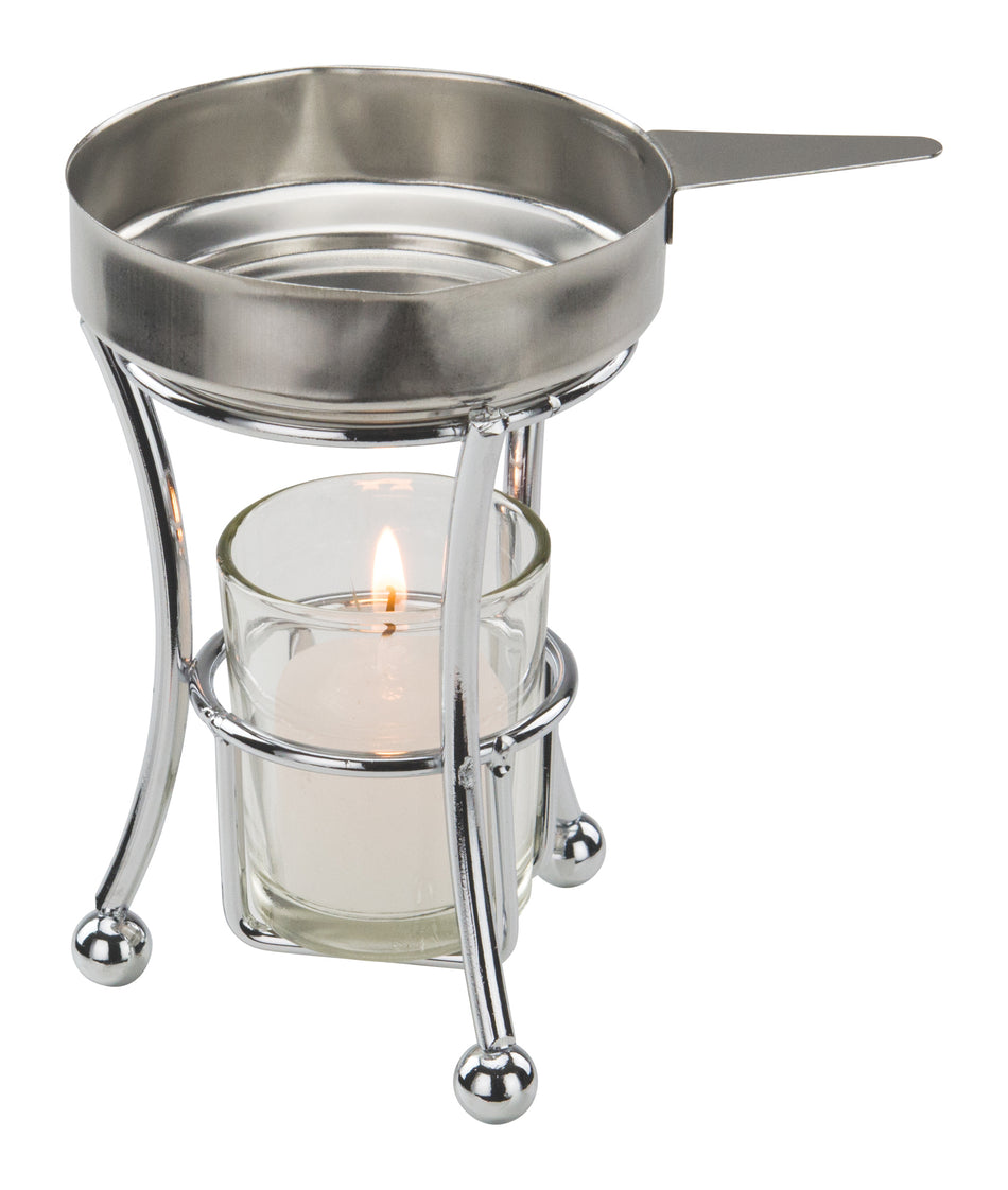 Winco SBW-35 4.2 Oz Butter Melter Set Candle-Powered Stainless Steel