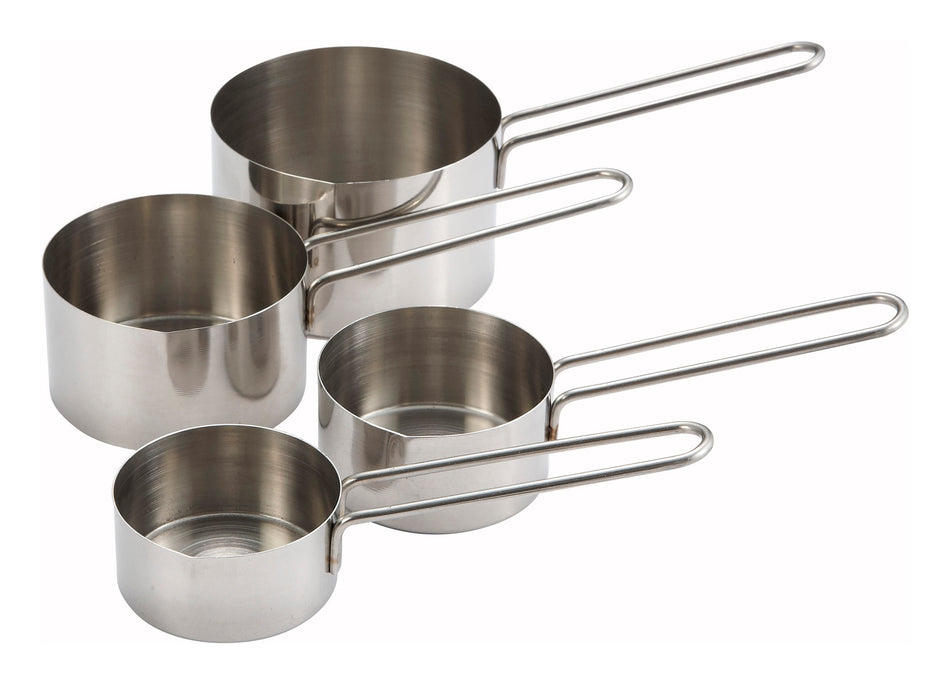 Winco MCP-4P Stainless Steel Measuring Cup Set 1/4 to 1 Cup 4-Piece