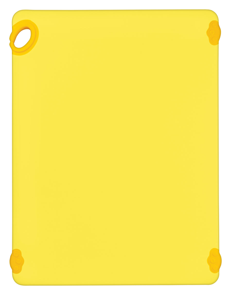 Winco CBK-1824YL 18 Inch Cutting Board with Rubber Grip Hook Yellow Co-polymer