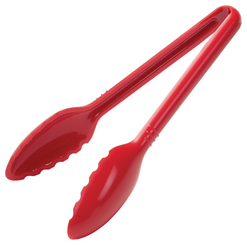 Winco CVST-9R 9 Inch Serving Tong Red Polycarbonate Heat Resistant