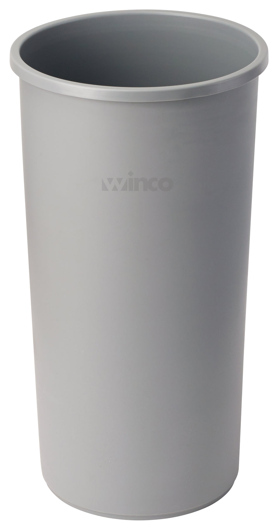 Winco PTCR-22G 16 Inch Diameter Gray Round Indoor Trash Can
