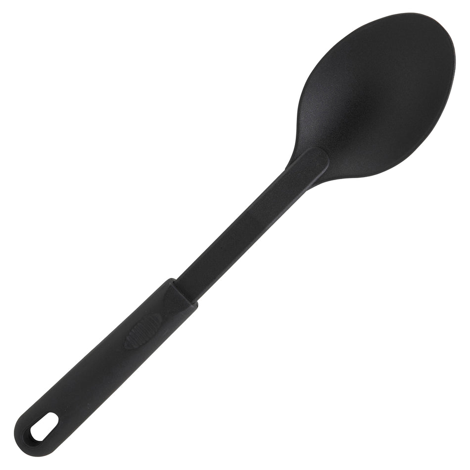 Winco NC-SS1 12 Inch Spoon Solid Nylon Black BPA Free for High Temperature Use