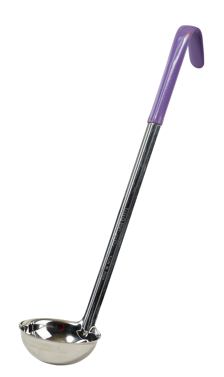 Winco LDC-4P 4 Oz. Color-Coded Ladle Allergen Free Purple Stainless Steel