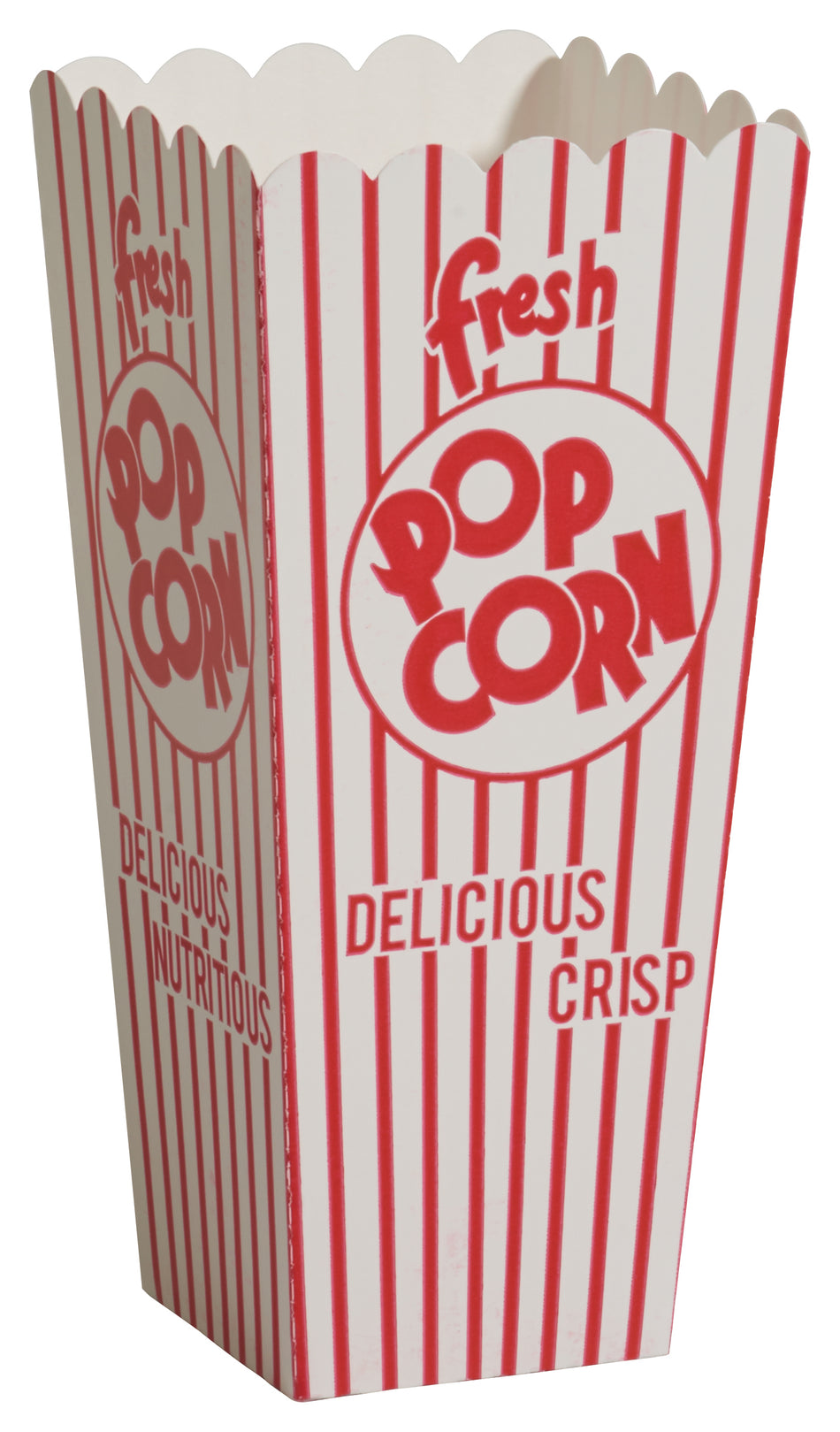 Winco 41047CS 1.25 Oz. Popcorn Scoop Box Red and White Striped Design