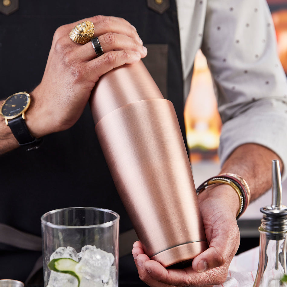 Winco BASK-20AC 20 Oz Shaker Cup with Antique Copper Finish Stainless Steel