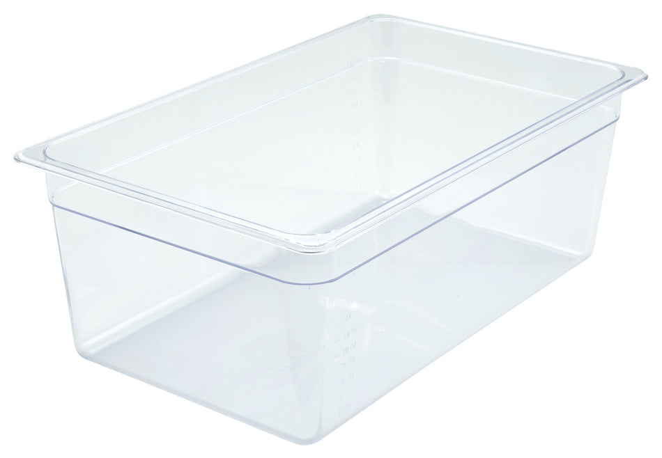 Winco SP7108 20-3/4 Inch Full Size Food Pan Clear Polycarbonate Break-Resistant