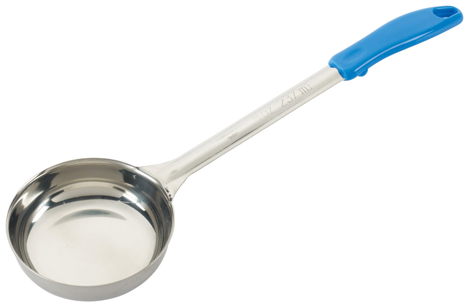 Winco FPS-8 8 Oz Solid Food Portioner Stainless Steel Blue Handle