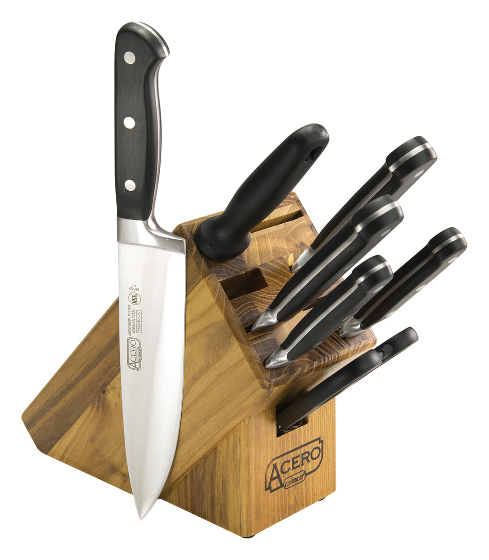 Winco KFP-BLKA Knife Set 8-piece with Paring and Utility Knives