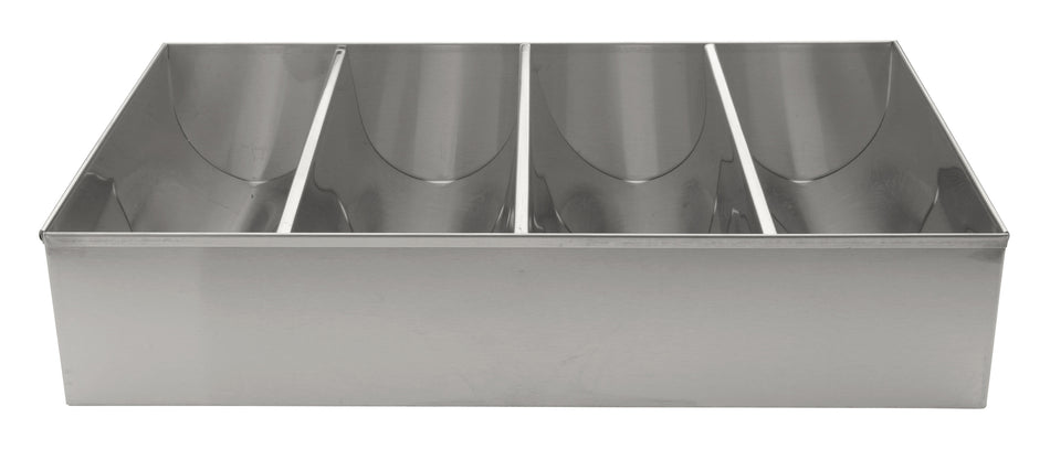 Winco SCB-4 17-3/8 Inch Stainless Steel Cutlery Bin 4 Compartment