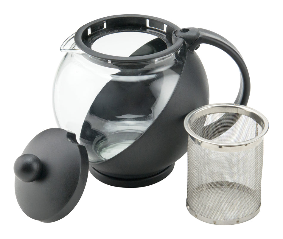 Winco GTP-25 25 Oz Teapot with Fine Mesh Strainer Glass and Plastic