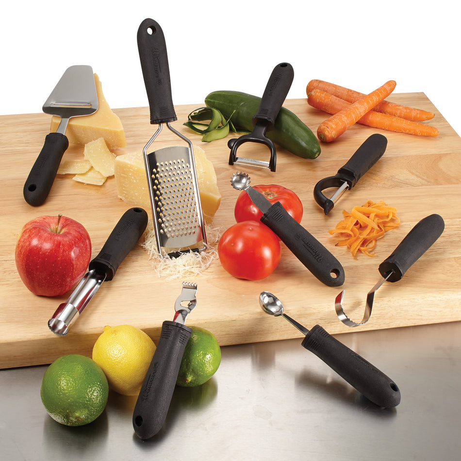 Winco VP-313 10 Inch Grater Manual Large Holes Soft Grip Handle Stainless Steel