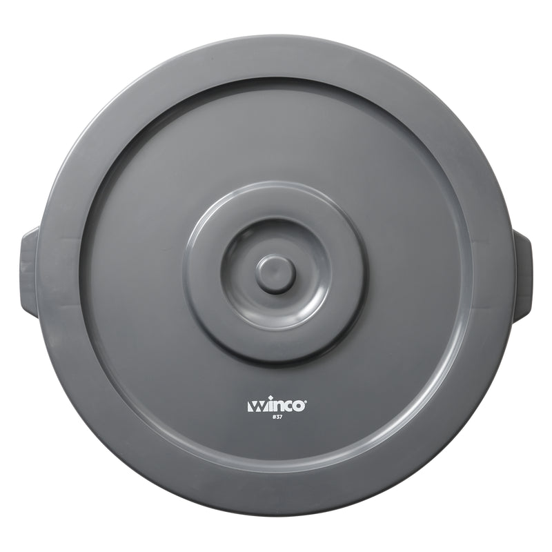 Winco PTCL-32 Lid for PTC-32G Garbage Receptacle Flat Gray Plastic