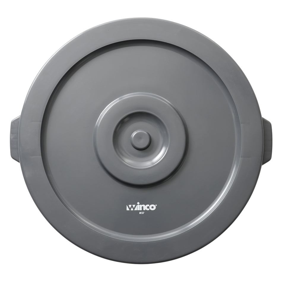 Winco PTCL-32 Lid for PTC-32G Garbage Receptacle Flat Gray Plastic