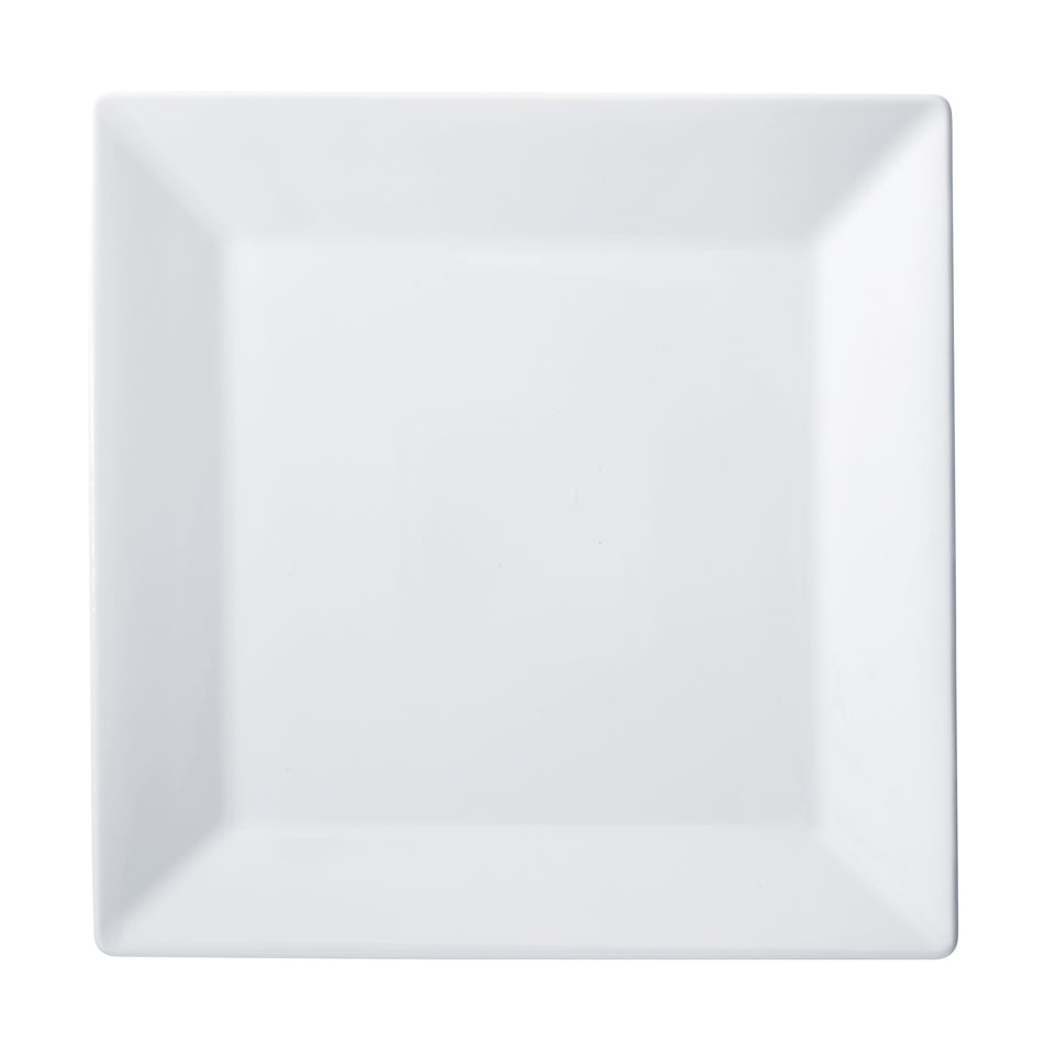 Winco RPS-1125 Royalsquare Square Plate, 11-1/4", White Porcelain, 12 Pieces/Case