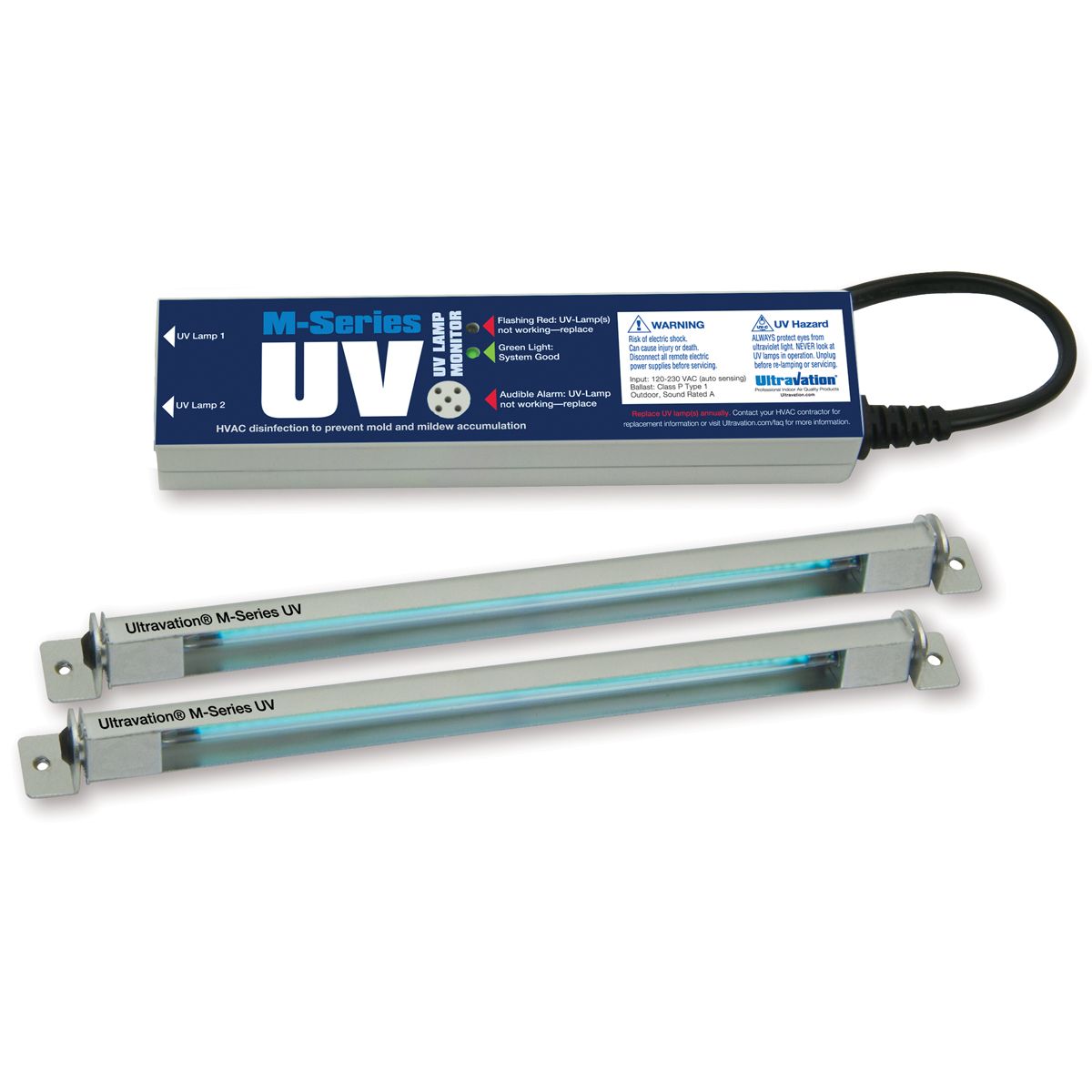 Ultravation - UVM-207 - 7“ length dual lamp UVC system. High Intensity 254nm Germicidal Lamp