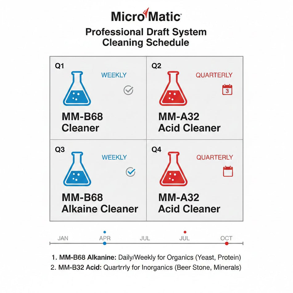 Micro Matic MM-A32 Acidic Beer Line Cleaner - 32 oz