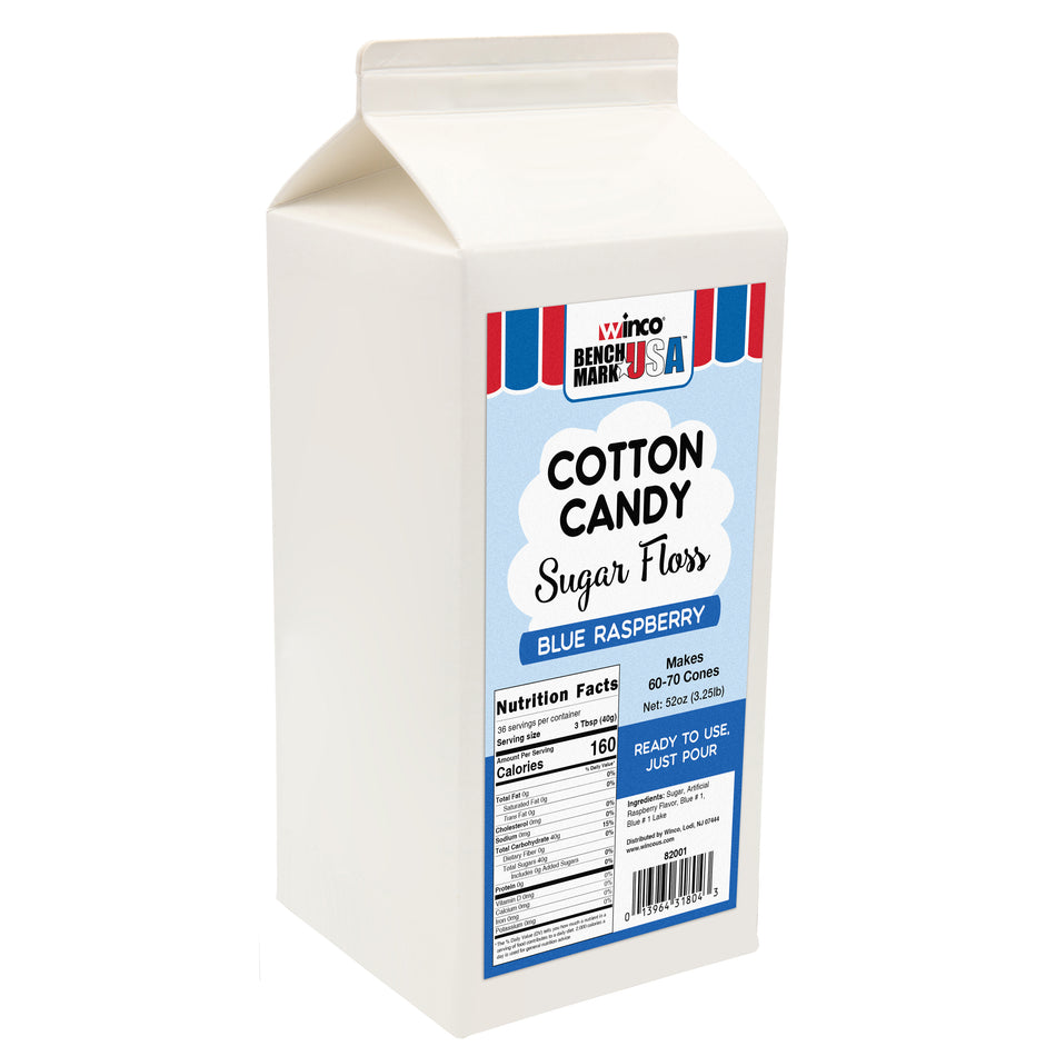 Winco 82001CS 3.25 Lb Blue Raspberry Benchmark Sugar Floss 6 Packs