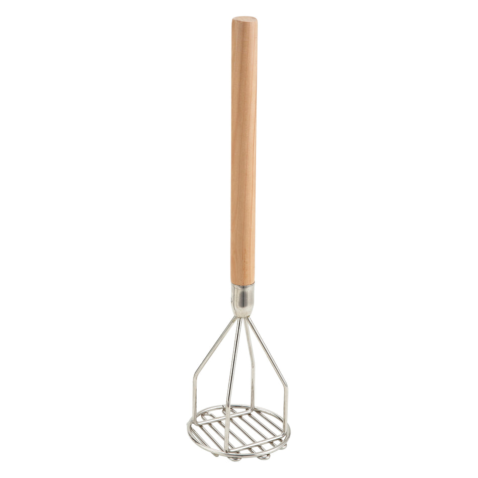 Winco PTM-18R 4 Inch Diameter Potato Masher Nickel Plated Wooden Handle