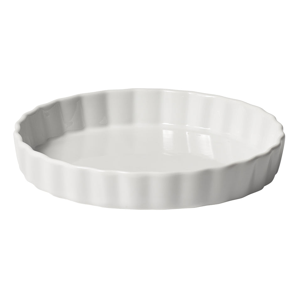 Winco QBD-75 Fluted Quiche Baking Dish, 18 oz., White Porcelain, 24 Pieces/Case