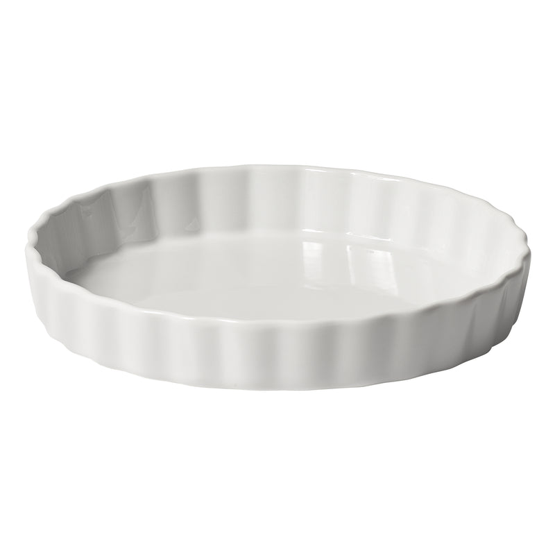 Winco 7-1/2" Ceramic Quiche Baking Dish - 18 oz White