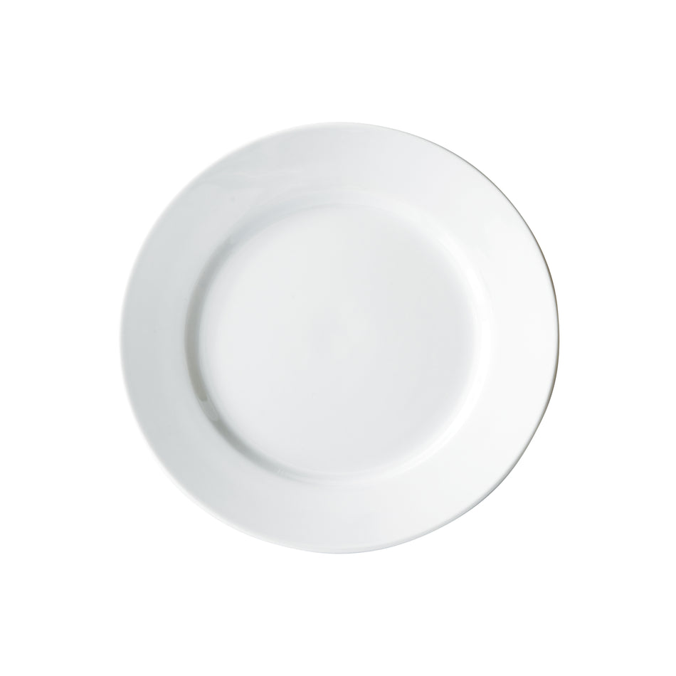 Winco BPR-105RE Birkhall Plate with Rolled Edge, 10-1/2" dia, White Porcelain, 12 Pieces/Case