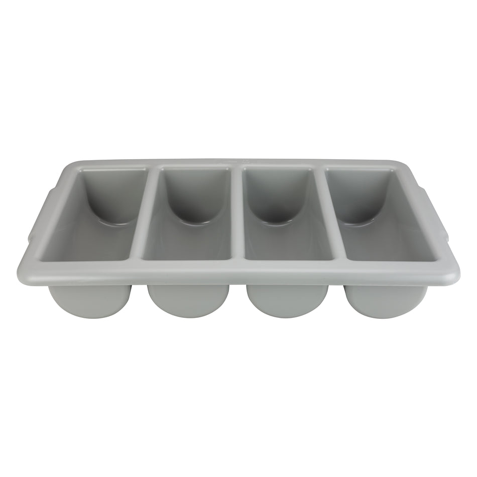 Winco PL-4B 21-1/8 Inch Cutlery Bin Plastic Gray with 4 Compartments