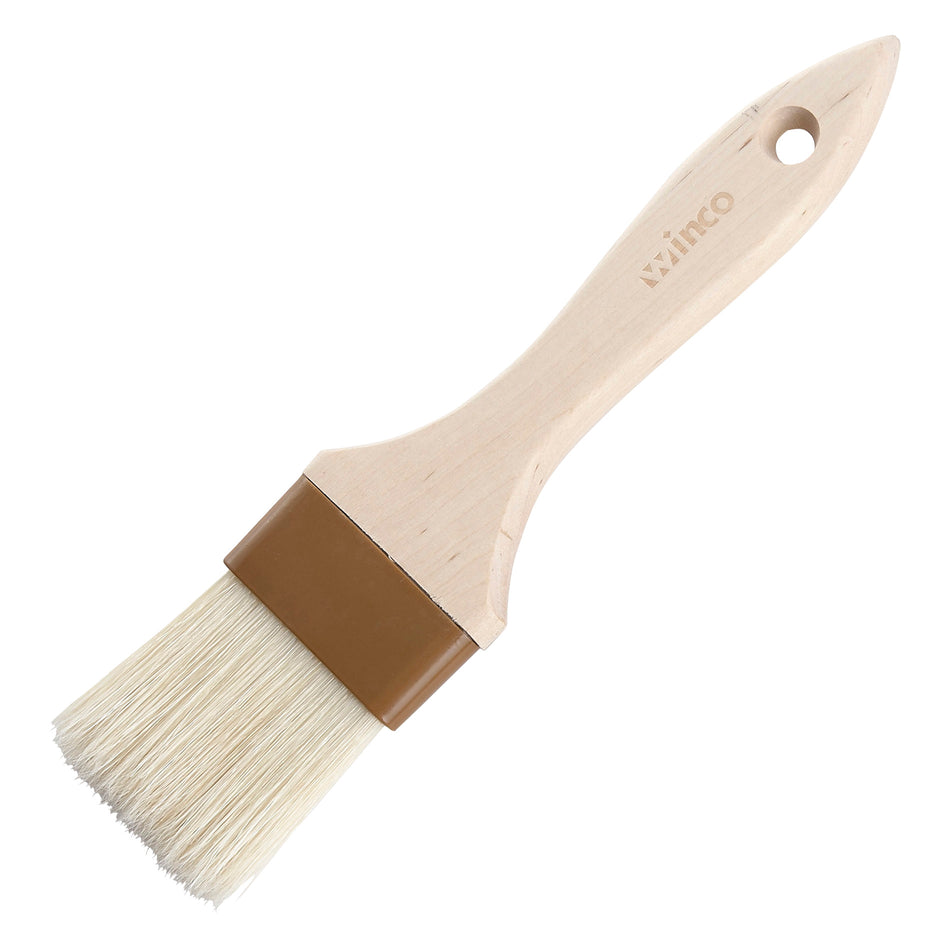 Winco WFB-20 2 Inch Boar Hair Pastry Brush Wooden Handle Plastic Ferrules