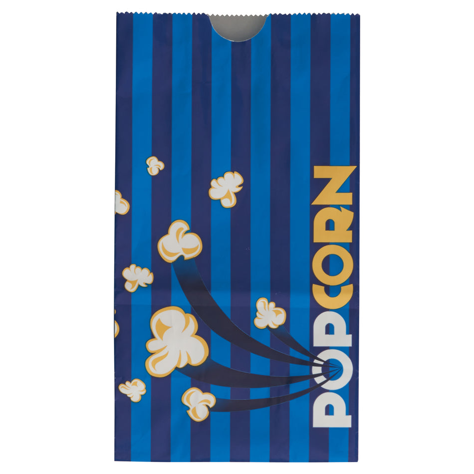 Winco 41285CS 85 Oz Popcorn Butter Bags Blue Coated Flat Bottom 1000 Bags Case