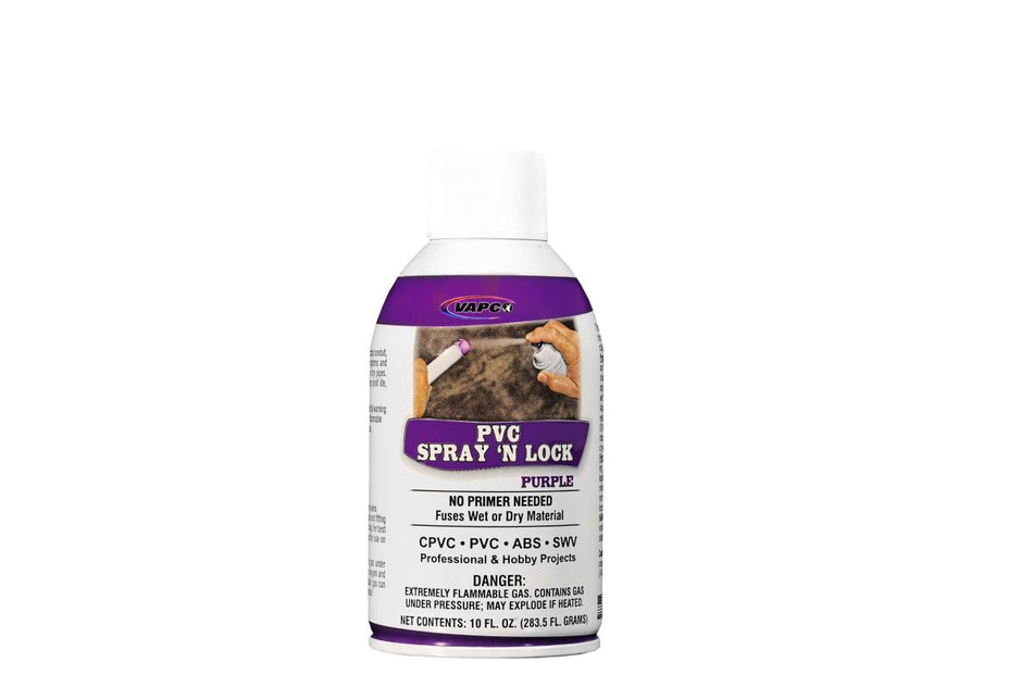 Vapco PVC-SNLP, PVC SPRAY 'N LOCK is an aerosol chemical bonding solvent for use with PVC, CPVC, ABS and SWV material., 10 Fluid Ounce
