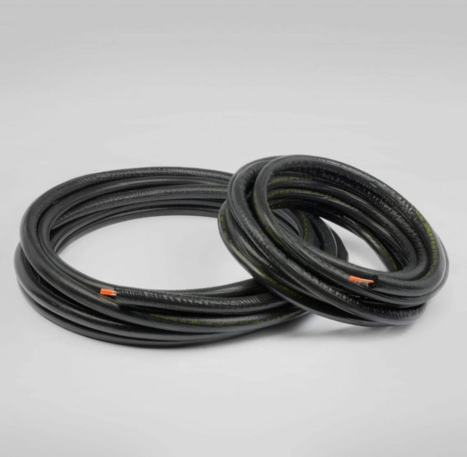 Streamline 40820250B6C, 1/4 in x 1/2 in x 25 ft Mini Split Line Set, Insulated Copper Refrigerant Lines, 1/2 in Insulation on Both Lines