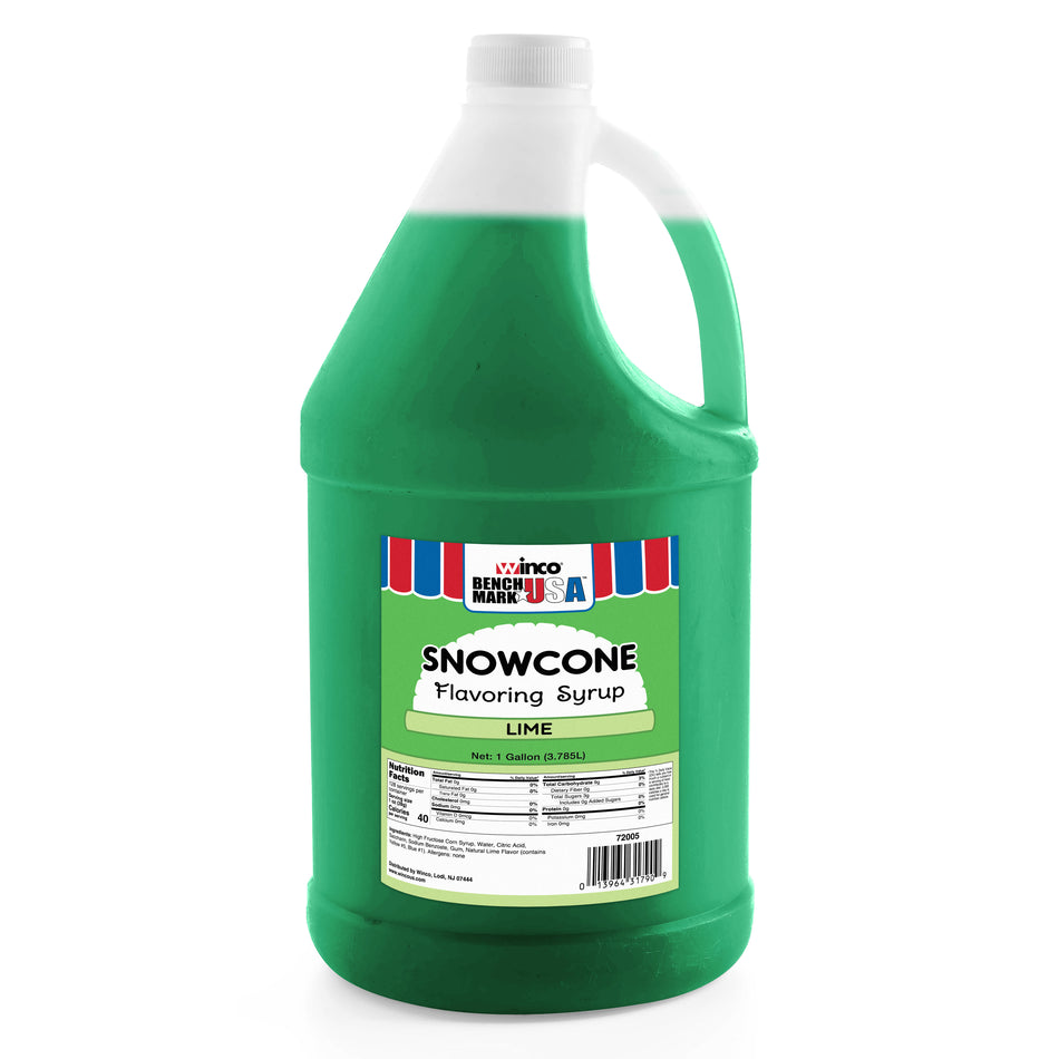 Winco 72005CS 1 Gallon Lime Snow Cone Syrup 4 Gallons Per Case