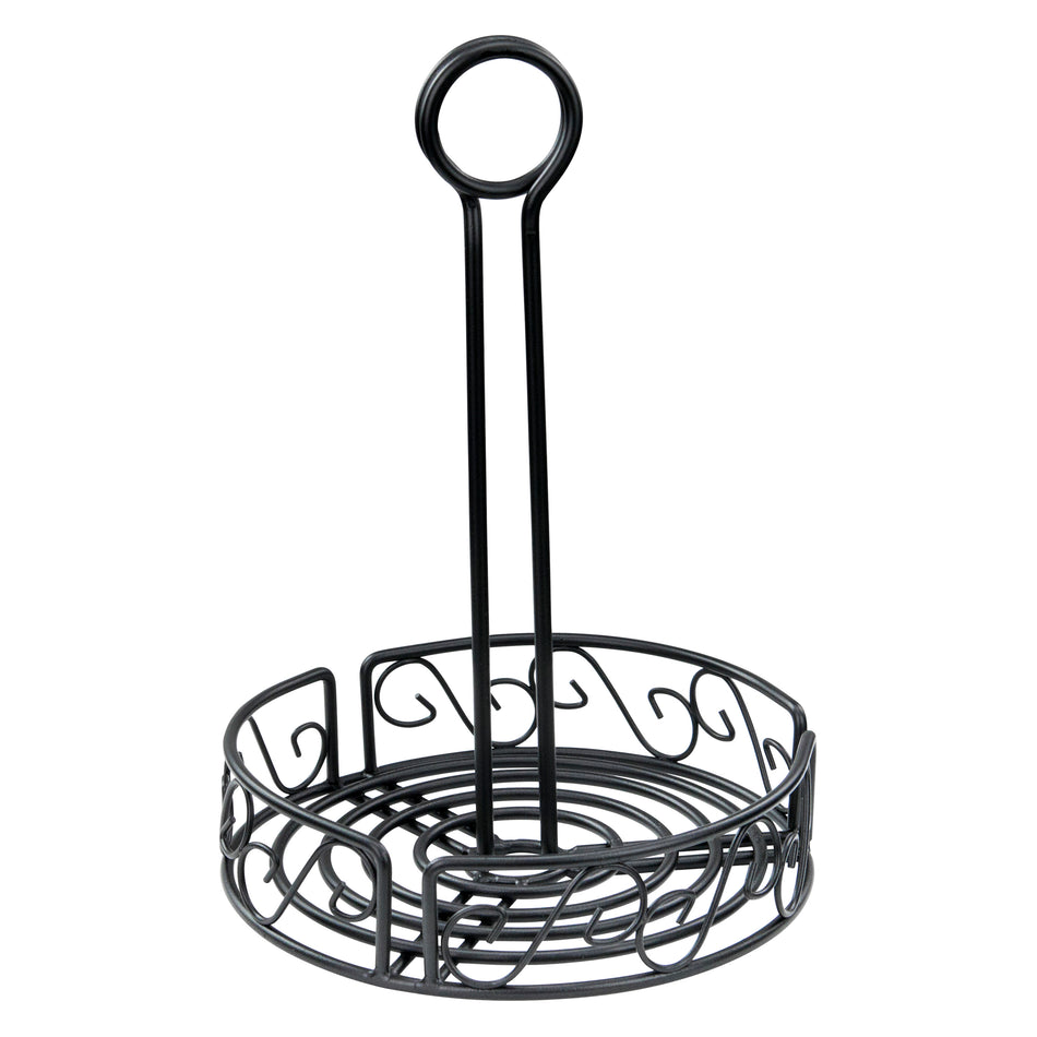 Winco WBKH-6R 6-1/4 Inch Diameter Black Wire Condiment Caddy