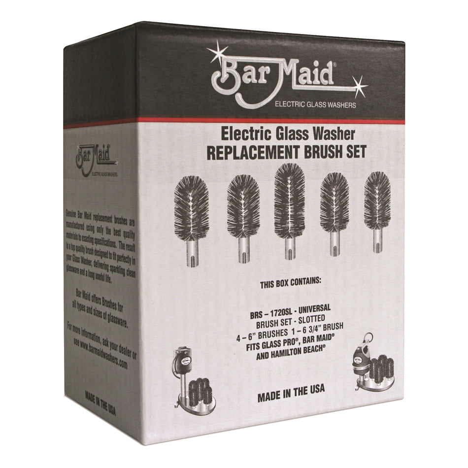Winco BRS-1720SL Bar Maid Replacement Universal Brush Set for Glass Washer, Slotted