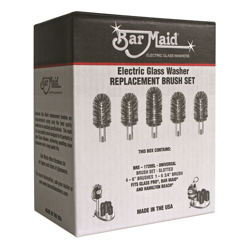 Winco BRS-1720SL Bar Maid Replacement Universal Brush Set for Glass Washer, Slotted