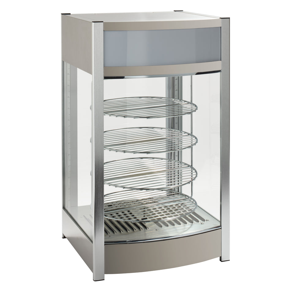 Winco EDM-2 18 Inch Display Merchandiser Electric Countertop Stainless Steel with Removable Crumb Tray