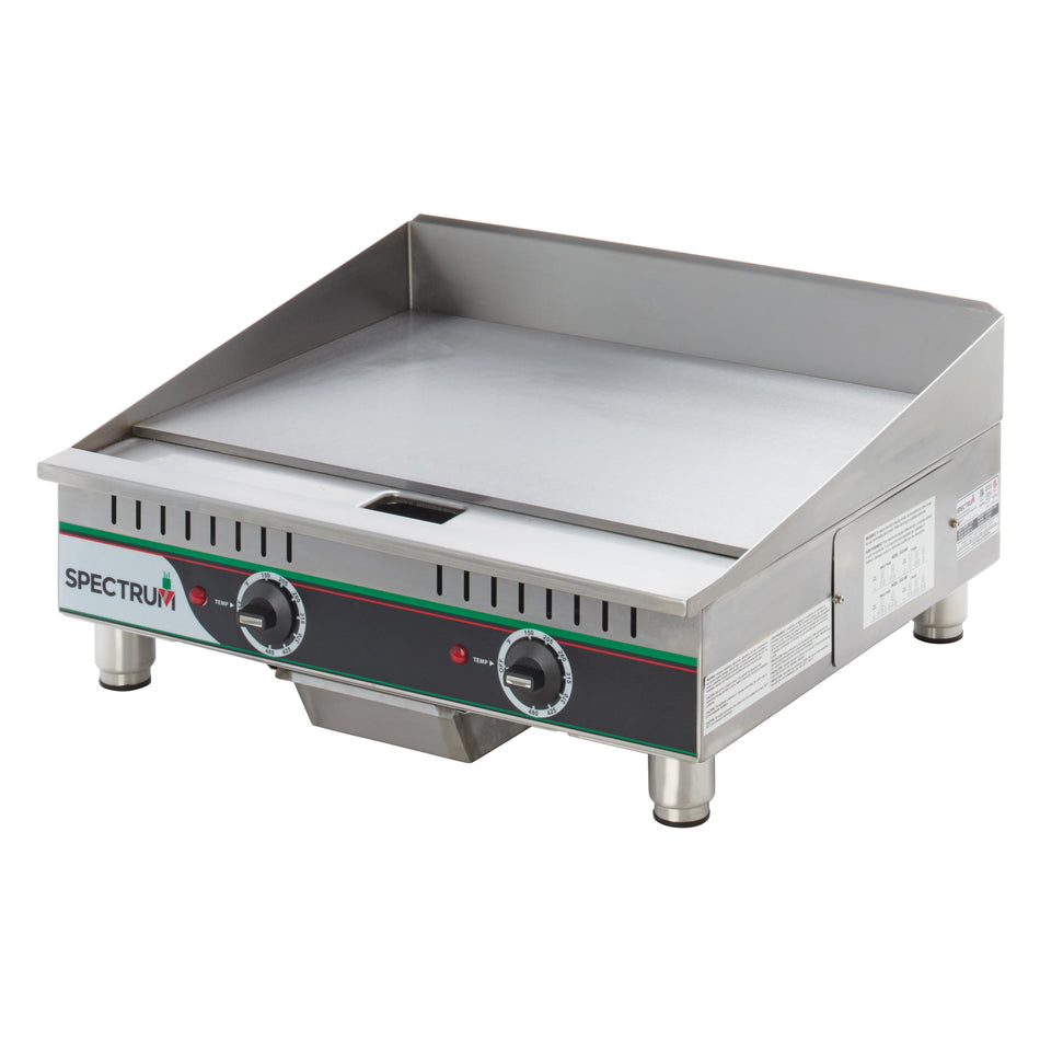 Winco EGD-24M 24 Inch Electric Griddle Solid Steel Cook Plate with Two Zones