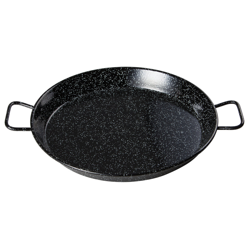 Winco 23-5/8" Enameled Carbon Steel Paella Pan - Dual Handles