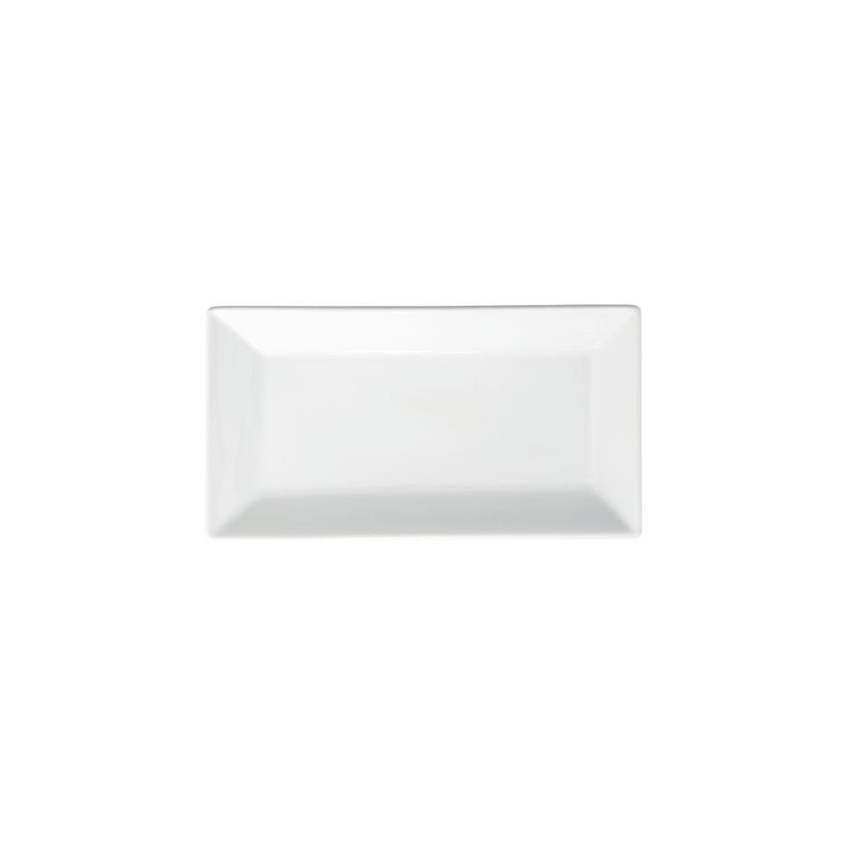 Winco RPR-10 Royalsquare Rectangular Platter, 10"L, White Porcelain, 24 Pieces/Case