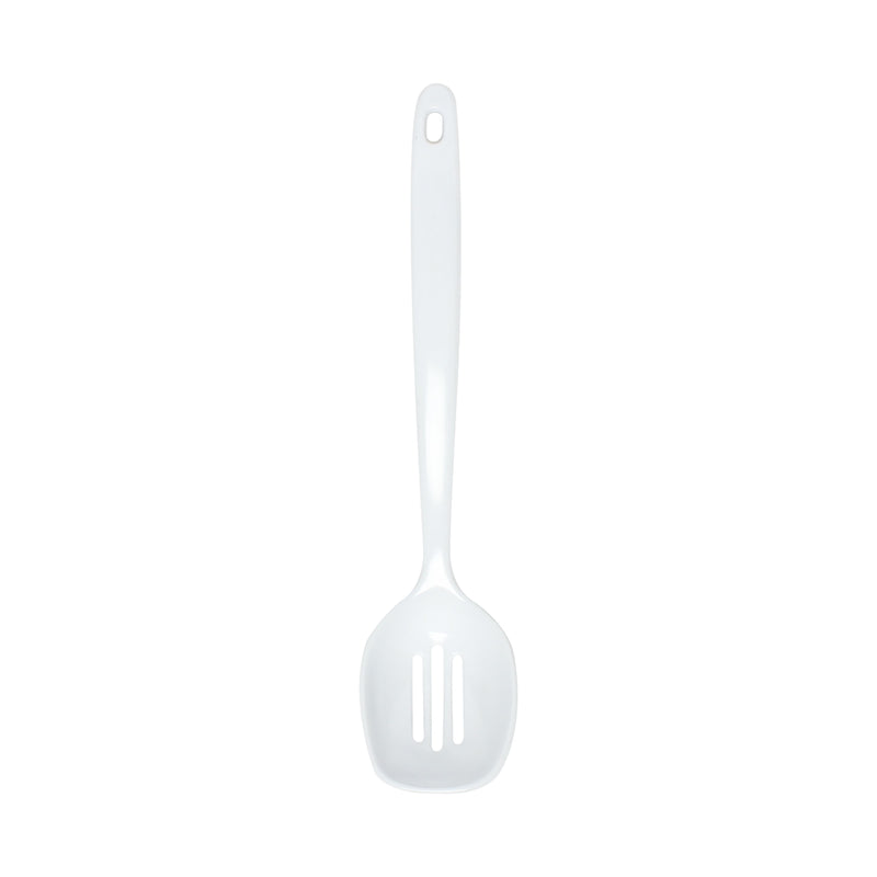 Thunder Group W7103 12 Inch Slotted Serving Spoon with Ergonomic Handle White Plastic